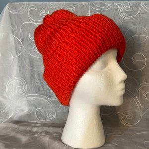 Handmade Hand Knitted Unisex Beanie Hunting/Recreational Orange  NEW